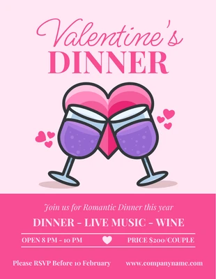 Free  Template: Valentine Dinner Package Flyer Template