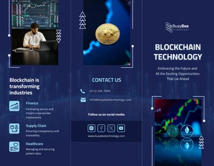 Free  Template: Blockchain Technology Z-Fold Brochure Template