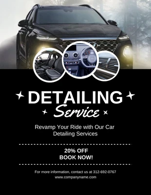 Free  Template: Simple Car Detailing Flyer Template