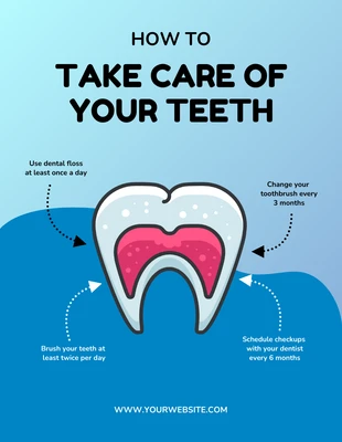 Free  Template: Blue Gradient Take Care Teeth Poster Template