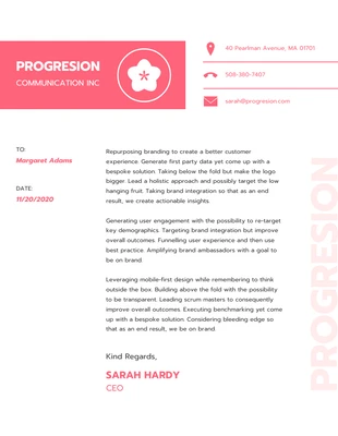 premium  Template: Pink Communication Firm Letterhead