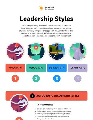 business  Template: Leadership Styles Informational Infographic Template