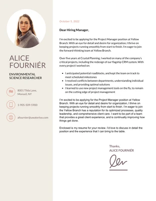 premium  Template: Beige College Student Cover Letter Template