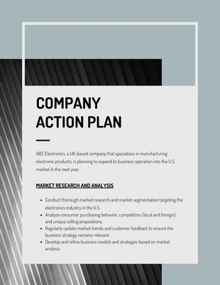 Free  Template: Minimalist Gray Blue Action Plan Template