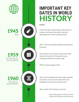 premium  Template: Important Dates in The World's History Infographic Template