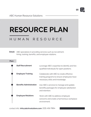 Free  Template: Clean Design Resource Plan Template