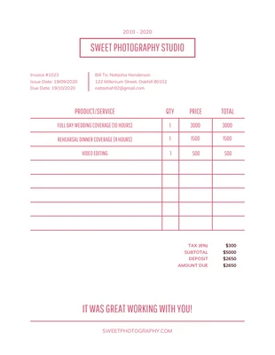 Free  Template: Corporate Invoice Template