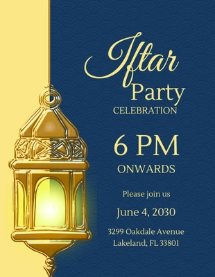 Free  Template: Lamp Iftar Dinner Invitation