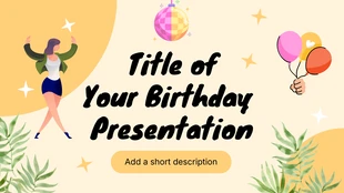 Free  Template: Sparkle Cheerful Birthday Presentation Template