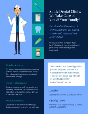 business  Template: Dental Clinic Medical Services Pamphlet Template