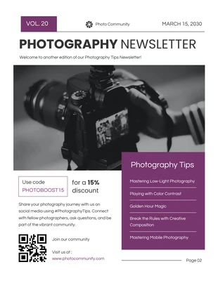 business  Template: Photography Tips Newsletter Email Template