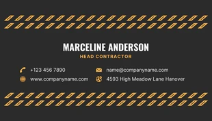 Black And Orange Simple Contractor Business Card - Page 2