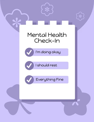 Free  Template: Light Purple Mental Health Check Flyer Template