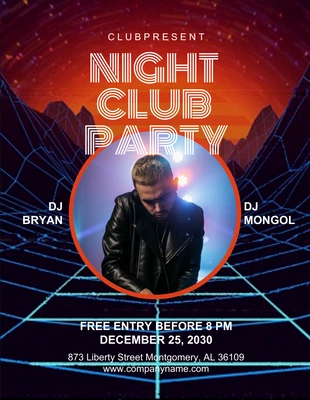 Free  Template: Piper Black Night Club Party Flyer Template