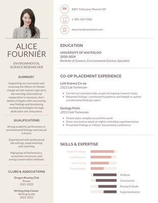 premium  Template: Beige College Student Resume Template