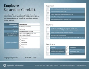 premium interactive Template: General Employee Separation Checklist Template