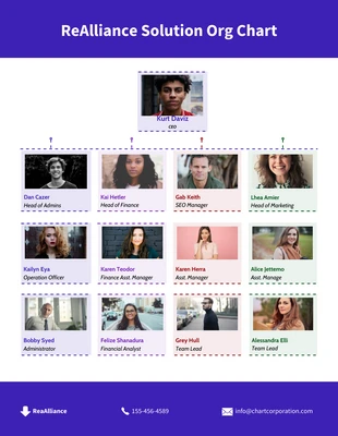 Free  Template: Daisy Bush Organizational Chart Diagram Template