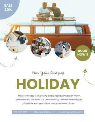 Free  Template: Blue Modern Travel Agent Poster