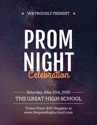 Free  Template: Prom Night Celebration Flyer Template