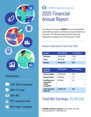 business  Template: Healthcare Financial Annual Report Template