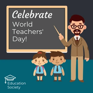 Free  Template: Cute World Teacher's Day Instagram Post