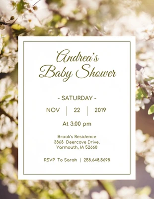 business  Template: Flower Baby Shower Invitation