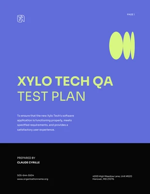 Free  Template: Neon Test Plan Template