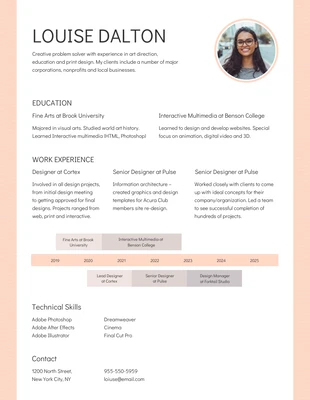 premium  Template: Light Peach Simple Resume Template