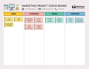 Free  Template: Pastel Marketing Project Scrum Board Template