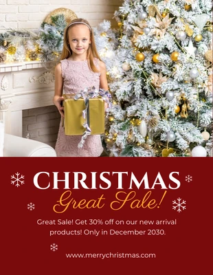 Free  Template: Christmas Great Sale Flyer Template