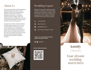 Free  Template: Brown Wedding Tri Fold Brochure Template