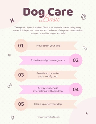 Free  Template: Pastel Basic Dog Care Tips Poster