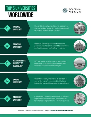 premium  Template: Top 5 University Rankings Worldwide Infographic Template