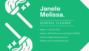 Green And White Simple Cleaning Services Business Card - Page 2