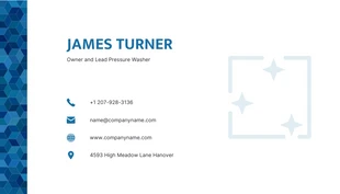 White And Blue Modern Geometric Pattern Residential Pressure Washing Business Card - Page 2