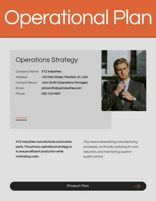 Free  Template: Clean Orange Operational Plan Template