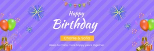 Free  Template: Simple Violet Happy Birthday Banner