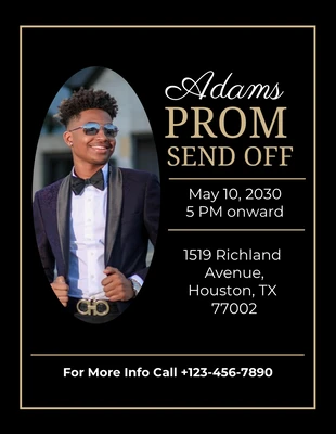 Free  Template: Classic Prom Send-Off Flyer Template