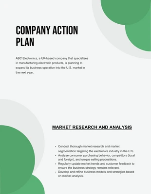 Free  Template: Clean Action Plan Template