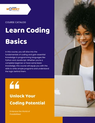 Free  Template: Programming Course Catalogs Template