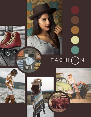 premium  Template: Vintage Fashion Mood Board