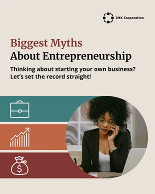 business  Template: Entrepreneurship Myths LinkedIn Carousel Template