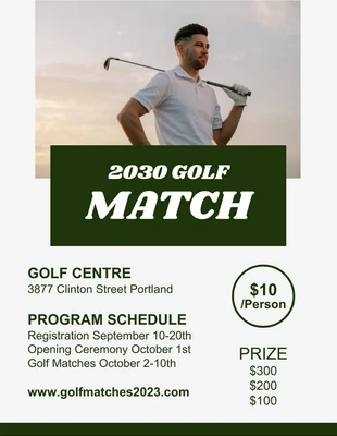 Free  Template: Golf Match Flyer Template