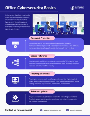 Free  Template: Office Cybersecurity Basics Infographic