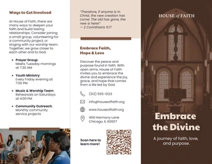 business interactive Template: Brown Elegant Church Trifold Brochure