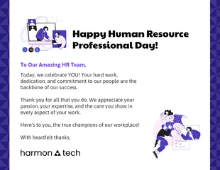 Free  Template: Human Resource Professional Day Thank You Card