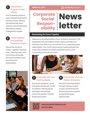 premium  Template: Corporate Social Responsibility Newsletter Template