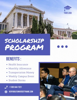 Free  Template: Blue Violet Scholarship Program Flyer Template