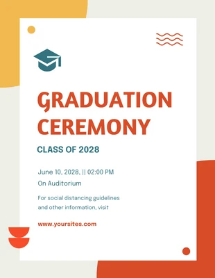 Free  Template: Yellow Red Tan Playfull Graduation Ceremony