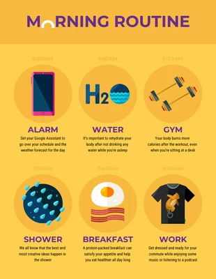 Free  Template: Daily Morning Routine Infographic Template